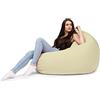 chilly pilley Pouf A Sacco Con Riempimento Di Perline In Eps Pouf Gigante A Sacco Per Interni Ed Esterni Multifunzionale Impermeabilie Per Bambini E Adulti Molti Colori (Crema, Ø 100 Cm)
