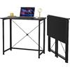 Utlenianie Scrivania Pieghevole Salvaspazio, 80x45x74cm Tavolo per Computer, Scrivania da Ufficio, Piccola Scrivania, Tavolo da Studio Porta PC Stabile e Salvaspazio per Soggiorno, Domestico, Campeggio (nero)