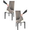 t m c s Tommychairs - Set 2 sedie con cuffia sfoderabile modello Jazz cucina bar e sala da pranzo, struttura in faggio color wenge, seduta e schienale imbottiti e rivestiti con cuffia in tessuto capriolo