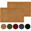Carpido Zerbino in cocco antiscivolo - 60 x 90 cm Set da 2 naturale - Fibra naturale sostenibile per esterni coperti - 100% cocco - Tappetino per ingresso