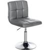 CLP Sedia Lounge Design Palma V2 In Similpelle Trapunta I Sedia Sgabello Girevole E Imbottita Colore:grigio