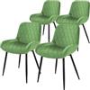 ML DESIGN modern living ML-Design Set 4 Sedie da Pranzo Cucina con Schienale Verde Salvia Poltroncina da Soggiorno Rivestimento in Velluto Seduta Imbottita Gambe in Metallo Design Moderno ed Elegante Sedia Scrivania Studio