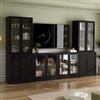 VOWNER Grande Mobile TV Soggiorno 180 cm per TV fino a 70 Pollici，Centro di Intrattenimento con Scaffali, Libreria Combinabile per Soggiorno, 2B+2D (Nero)