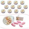 Regalami.Shop Set 12 Scatoline Orsetto Bomboniere con 5 Confetti Celesti alla Mandorla e Bigliettini Tematici (Rosa)