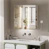 ChromaCasa Armadio Specchio Bagno 70x16x71 cm con Illuminazione LED e Presa Multipla, Mobiletto Bagno con Specchio Grande HD e étagères réglables, Funzione di Memoria e Deumidificazione, 2 AC 2 USB Bianco