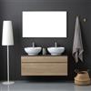 Kiamami Valentina - Mobile bagno quercia naturale 120cm con specchio Sole