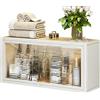 PEBFHSQW pensile Mensola Da Bagno Multifunzionale Credenza Della Cucina Scatola Cosmetica Da Parete Mobile Sospeso Sospeso Per Lavabo Piccolo Pensile Con Anta A Ribalta(bianca,60 * 17 * 30cm)