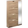 5 five simply smart 5five - scarpiera x24 specchio effetto rovere naturale