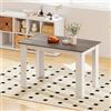 GIANTEX Tavolo da Pranzo Rettangolare in Legno, 120 x 70 cm, per 4-6 Persone, Scrivania per Sala da Pranzo e Cucina, Bianco + Grigio