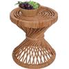 Mendler Tavolino rotondo HWC-M31 portavasi rattan Kubu 43x38x38cm naturale