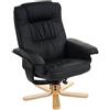 Mendler Poltrona Relax reclinabile Girevole M56 Ecopelle Senza poggiapiedi - Nero