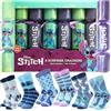 Disney Christmas Crackers con 6 Calzini Divertenti Stitch Marvel Frozen per Donna Bambini - 6 Crakers Natalizi con Stitch Gadget Regalo Originali (Verde/Viola Stitch Adulto)