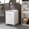 Liberoshopping Mobile lavatoio in legno Bianco con vasca in resina (2 Ante, 60x60 cm)