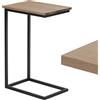 LAMO Manufaktur - Tavolino per computer portatile, comodino mobile, 45 x 30 x 67 cm, telaio nero, piano 100% legno massello, colore: marrone nocciola