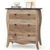 KOMFOTTEU Cassettiera a 3 Cassetti Pieghevoli in Tessuto, Comò Camera da Letto in Legno, Mobiletto Cucina con Maniglie e Kit Antiribaltamento, Armadietto per Soggiorno, 67,5x38,5x76,5cm (Caffè)