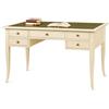 Mar.c.a. Design - Scrivania Arte Povera Piano in Semipelle e Gambe a Sciabola 5 Cassetti - Scrittoio in Legno 130x65x78 cm Made in Italy