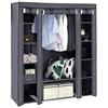 LEADZM Armadio, armadio pieghevole armadio in tessuto guardaroba pieghevole in tela con cerniera, scomparti, per camera da letto, soggiorno (grigio, 150 x 45 x 175 cm)