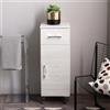 Kiamami Valentina - Mobiletto a terra H88cm con anta e cassetti quercia bianco con maniglie cromate Rimini
