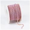 BREPIK Yards 2mm SS6 Oro Artiglio Fondo Acrilico Strass Catena Colorate Cucire su Catene della Tazza per Fai da Te Indumento Scarpe Borse Decorazioni-Viola,SS6(2mm)-2yards