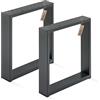 LAMO Manufaktur Gambe per tavolino da caffè Simple Massive, profilo 80x20 mm, 60x43 cm (LxA), grigio, 2 pz, LTS-01-C-BB-7016