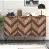 KOMHTOM Credenza credenza con venature del legno Armadietto con 3 ante, Multiuso per soggiorno, sala da pranzo, camera da letto e corridoio (D)