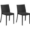 HOUSE COLLECTION SEDIA PERLA SENZA BRACCIOLI, IN POLIPROPILENE, DESIGN IMPILABILE, NERO (BCA123x2)