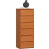 AKORD | Cassettiera a 6 Cassetti | Credenza Alta | Moderna Mobiletto per Soggiorno Sala da Pranzo Camera da Letto Corridoio Bagno | Armadio Cameretta | 35x40x109 cm | Ontano