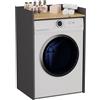 BDW - Armadietto per lavatrice e asciugatrice, 97,5 x 64 x 50 cm, mobile alto per il bagno, mobili per il bagno, colore: antracite/rovere artigianale