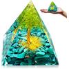 HINATAA Piramide di Orgonite, Cristalloterapia Pietre Sfera di Ametista, Pietre Chakra di Cristallo Tigre, Dell'albero Vita Piramidi Energetiche, Chakra Healing Meditazione Yoga (H)