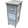 VERDELOOK | Cassettiera con 3 Cassetti In Legno Naturale e Bianco, 26x32 - H.62 cm, Mobiletto Salvaspazio per Bagno, Lavanderia, Ripostiglio, Verticale, Mobile Contenitore con 3 Cassetti