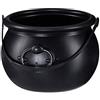 Relaxdays 2X Calderone da Strega, Pentolone per Dolcetti, Accessorio Decorativo e Originale, Plastica HxD: 13 x 19 cm, Nero