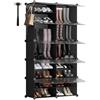 Sekey Scarpiera XXL 10 Scomparti PP - Autocostruzione con Martello - Armadio Familiare Grande (84x31x152cm) - Capienza Massima 40 Paia, Nero
