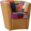 Liberoshopping Poltrona Valentina A POZZETTO in Tessuto Giallo e Seduta Tessuto Patchwork (Giallo)