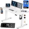 CASARIA® Scrivania Elettrica 160 x 70 cm Ergonomica Regolabile Altezza Caricatore Wireless Porta USB-C/A Display LCD Funzione Memoria Carico Max 80kg
