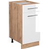 Vicco Mobiletto base per cucina Fame-Line, Bianco lucido, 40 cm senza piano di lavoro, per la combinazione con altri moduli della serie Fame-Line