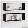 Genérico Mensola da Parete 2 PCS Rovere Nero 80 x 15 x 26 cm,Nero,7.15kg,862643