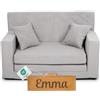Flumi Personalizzato Divanetto Bambini con Funzione Sleep - 3 in 1 | Divani Piccoli | Divano Bambini | Colore: (velluto a coste grigio)