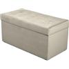 MG Design Pouf contenitore imbottito 45 × 90 cm Grigio - capacità ca. 100 L, fino a 300 kg, superficie morbida con leggero riflesso, struttura in legno massiccio, già montato e facile da pulire