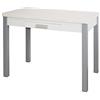 MOMMA HOME - Tavolo da Cucina Allungabile - Modello Silanta - Bianco - Dimensioni 100/160 x 60 x 76 cm - Materiale in Legno Laminato MDF e Struttura in Metallo