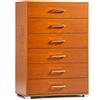 LIBEROSHOPPING.eu - LA TUA CASA IN UN CLIK Mobile cassettiera 6 cassetti Grandi cm 81x44x118H (Ciliegio)