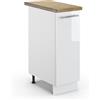Vicco Armadio cucina dispensa alto Fame-Line, Bianco lucido, 30 cm, PL Rovere, per la combinazione con altri moduli della serie Fame-Line