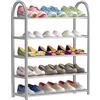 VIRSUS Scarpiera Scaffale a 5 Ripiani 4209, misura 67x19x82 cm, Portascarpe Organizer, Scaffale Salvaspazio in Metallo e Plastica per 15-20 paia di scarpe, per Soggiorno, Bagno (Grigio)