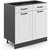 Vicco Mobiletto base per cucina R-Line, Bianco country, 80 cm