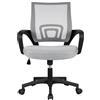 Soberine Sedia da Ufficio Scrivania con Rotelle Girevoli e Braccioli Ergonomica Lombare e con Altezza Regolabile Imbottita e Rete Traspirante Portata 136 kg Grigio Chiaro