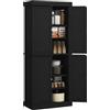 HOMCOM Credenza Cucina Alta 184cm con 4 Ante Chiusura Magnetica Nero