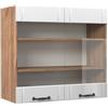 Vicco Mobile da cucina in vetro Fame-Line, Bianco rustico, 80 cm, per la combinazione con altri moduli della serie Fame-Line