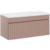 Muebles Slavic Mobile da bagno sospeso con cassetto spesso da appoggio, rosa, 100 cm, mobile da bagno