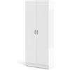 Arredo Stock Armadio bianco multifunzione due ante battenti, 69x35x170 cm
