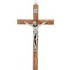 SHALOM - Crocifisso in Legno D'ulivo E Corpo in Metallo. Altezza 20 Cm