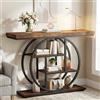 Lailang Tavolo consolle da 104 cm, tavoli stretti in legno, tavolo da divano con contenitore, tavolino industriale, tavolo da ingresso per piccoli spazi, tavolo lungo per corridoio, 105 x 30 x 81 cm